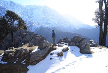 Snowy ridge trek